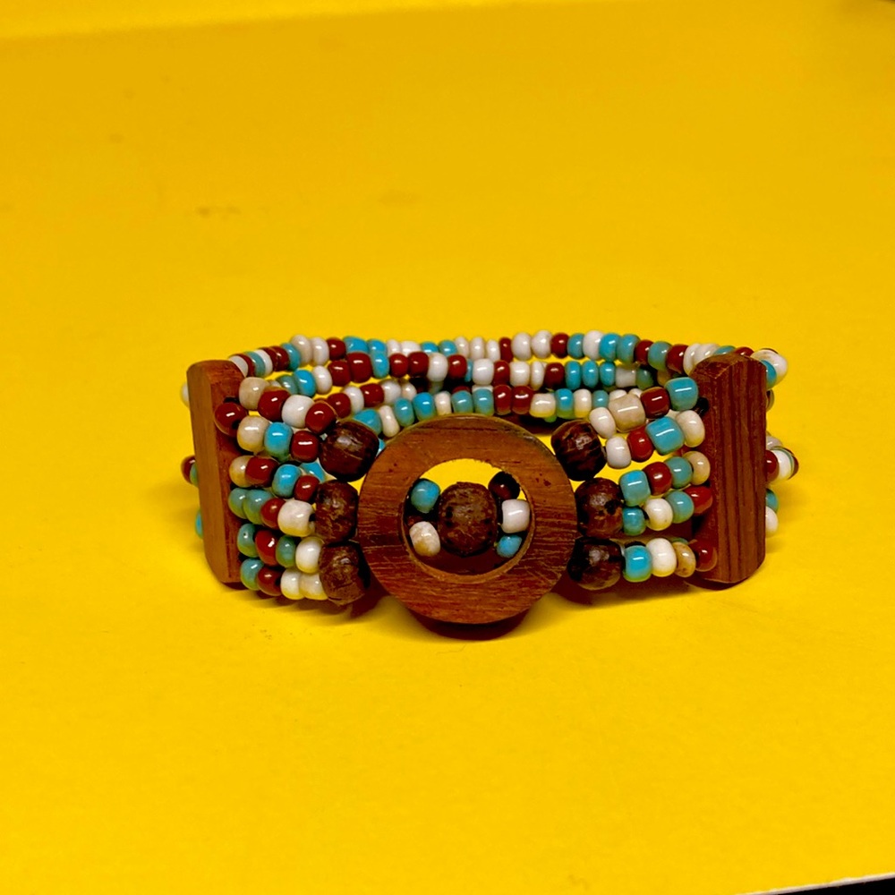 Turquoise and Wood bracelet